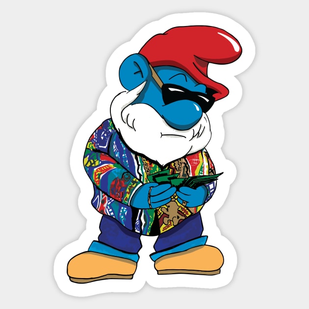 Call me Big Poppa Smurf Sticker by WigleyAve